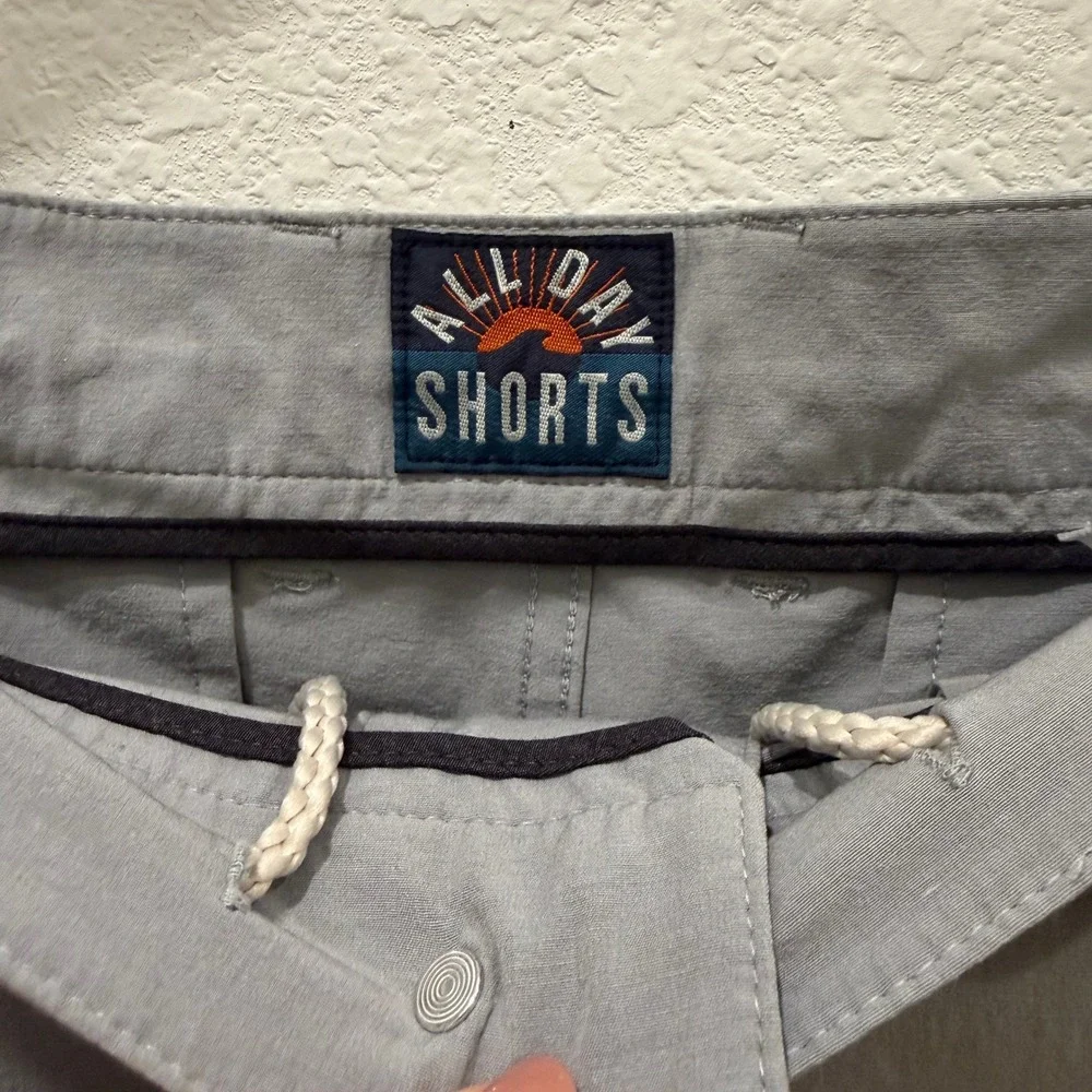 Faherty All Day Shorts Mens 36 Grey Hybrid Stretch Recycled Blend Casual Pockets